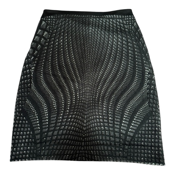 Diane Von Furstenberg Mae Skirt Wool Blend Black & White Skirt Size 8 Career - Picture 5 of 14